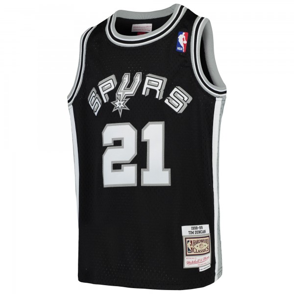 Детская игровая майка Tim Duncan San Antonio Spurs Mitchell & Ness Swingman Throwback - Black - баскетбольная джерси NBA
