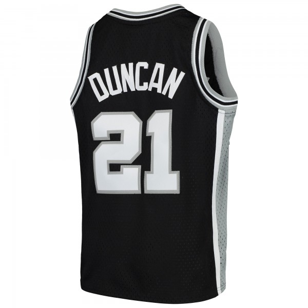 Детская игровая майка Tim Duncan San Antonio Spurs Mitchell & Ness Swingman Throwback - Black - баскетбольная джерси NBA