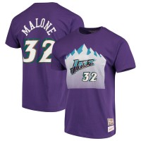 Футболка Karl Malone Utah Jazz Mitchell & Ness Hardwood Classics - Purple