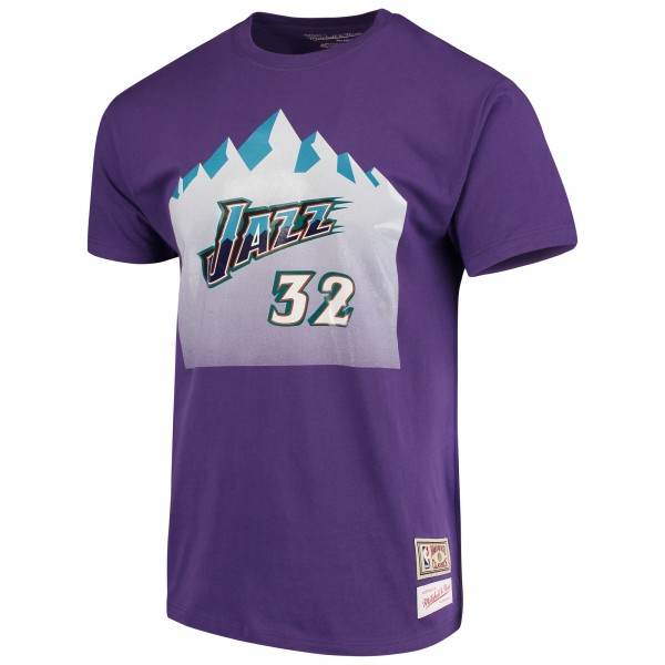 Футболка Karl Malone Utah Jazz Mitchell & Ness Hardwood Classics - Purple