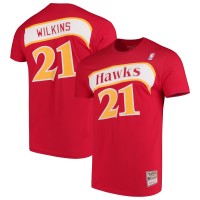 Atlanta Hawks Dominique Wilkins Mitchell & Ness Red Hardwood Classics Team Name & Number T-Shirt