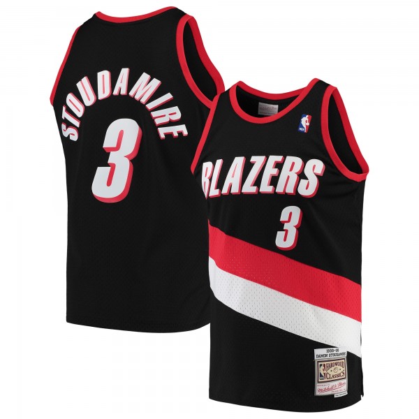 Игровая майка Damon Stoudamire Portland Trail Blazers Mitchell & Ness Hardwood Classics Swingman - Black - оригинальная джерси НБА