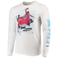 Футболка с длинным рукавом Joel Embiid Philadelphia 76ers Nike Time Warp - White