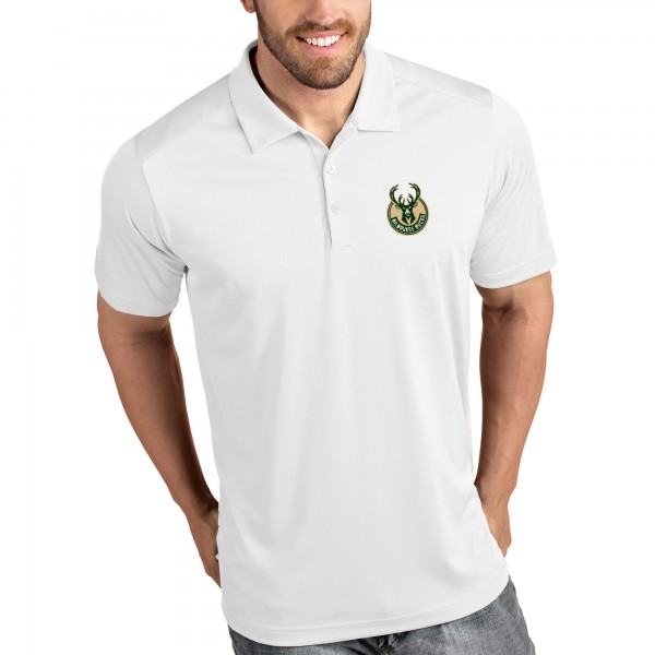 Milwaukee Bucks Antigua White Tribute Polo