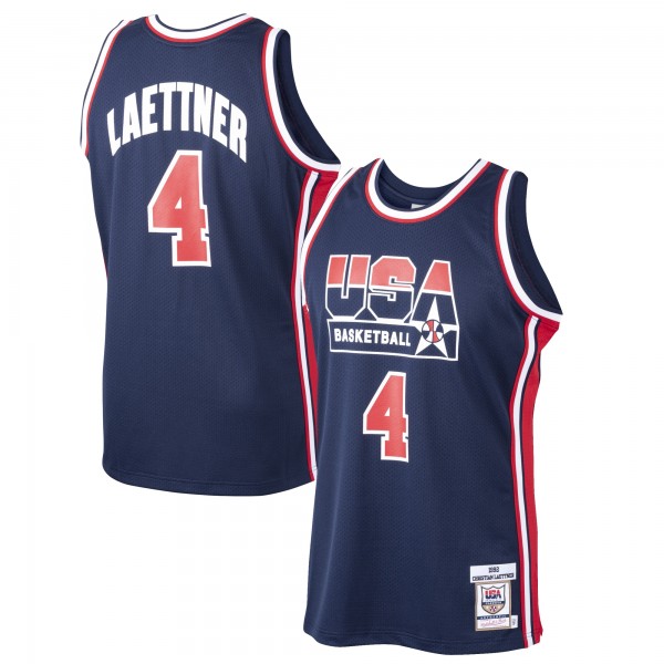 Игровая джерси Christian Laettner USA Basketball Mitchell & Ness 1992 Dream Team Authentic - Navy