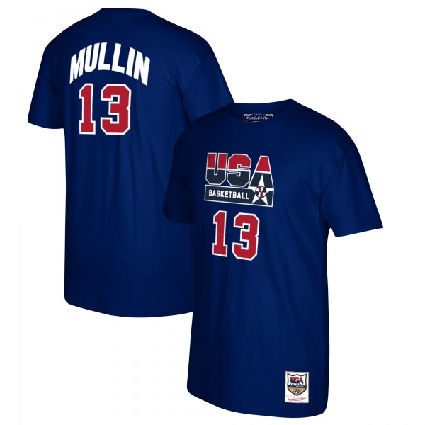 Футболка Chris Mullin USA Basketball Mitchell & Ness 1992 Dream Team Name & Number - Navy