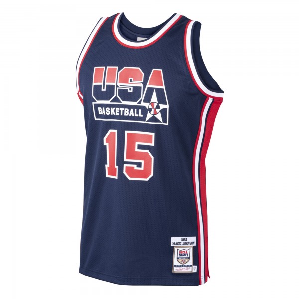 Игровая джерси Magic Johnson USA Basketball Mitchell & Ness 1992 Dream Team Authentic - Navy