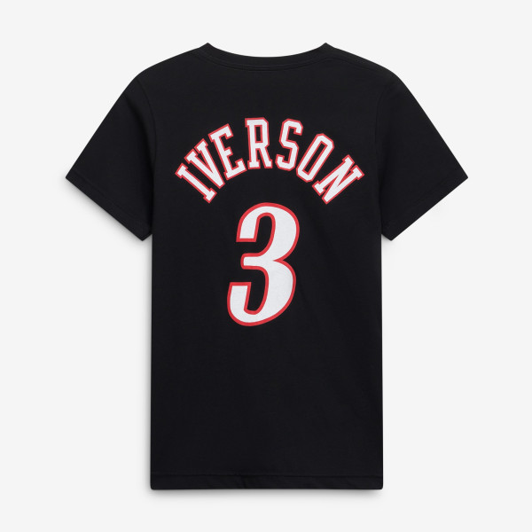 Подростковая Philadelphia 76ers Allen Iverson Mitchell & Ness Black Hardwood Classics Name & Number T-Shirt
