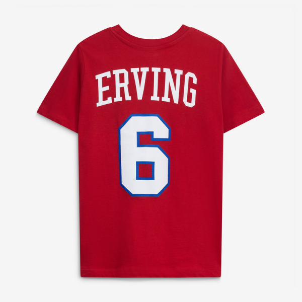 Подростковая Philadelphia 76ers Julius Erving Mitchell & Ness Red Hardwood Classics Name & Number T-Shirt