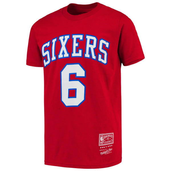 Детская футболка Philadelphia 76ers Julius Erving Mitchell & Ness Red Hardwood Classics Name & Number