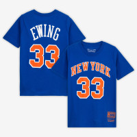 Детская футболка New York Knicks Patrick Ewing Mitchell & Ness Blue Hardwood Classics Name & Number