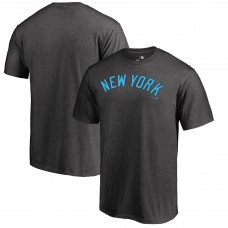 New York Yankees Heathered Charcoal Blue Wordmark T-Shirt
