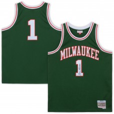 Autographed Milwaukee Bucks Oscar Robertson Fanatics Authentic Mitchell & Ness Green Replica Jersey
