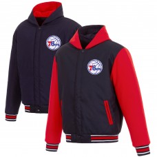 Куртка двусторонняя с флисовыми рукавами Philadelphia 76ers JH Design - Navy/Red