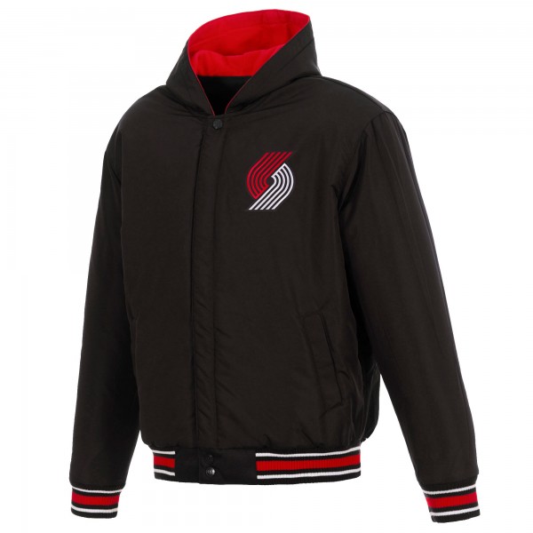 Куртка с флисовыми рукавами Portland Trail Blazers JH Design Reversible Poly-Twill - Black/Red