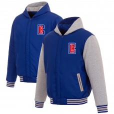 Куртка двусторонняя с флисовыми рукавами LA Clippers JH Design - Royal/Gray