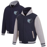 Куртка с флисовыми рукавами Memphis Grizzlies JH Design Reversible Poly-Twill - Navy/Gray