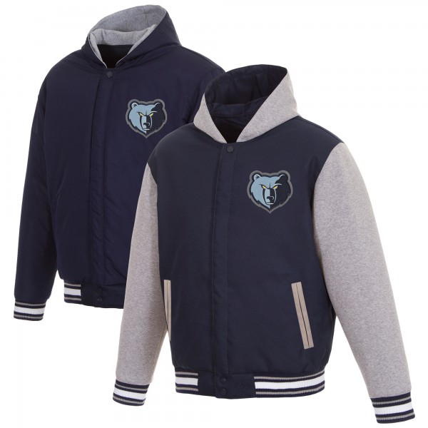 Куртка с флисовыми рукавами Memphis Grizzlies JH Design Reversible Poly-Twill - Navy/Gray