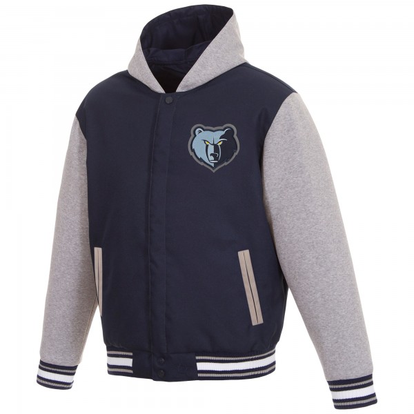 Куртка с флисовыми рукавами Memphis Grizzlies JH Design Reversible Poly-Twill - Navy/Gray