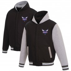 Куртка двусторонняя с флисовыми рукавами Charlotte Hornets JH Design - Black/Gray