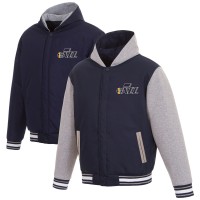 Куртка с флисовыми рукавами Utah Jazz JH Design Reversible Poly-Twill - Navy/Gray