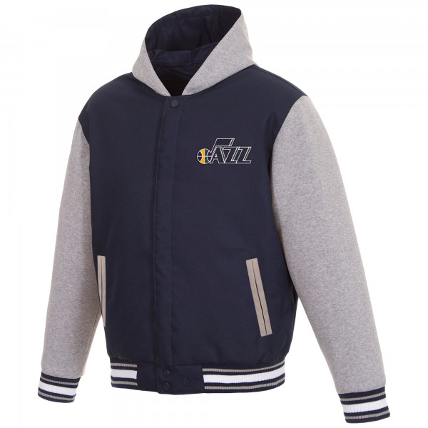 Куртка с флисовыми рукавами Utah Jazz JH Design Reversible Poly-Twill - Navy/Gray