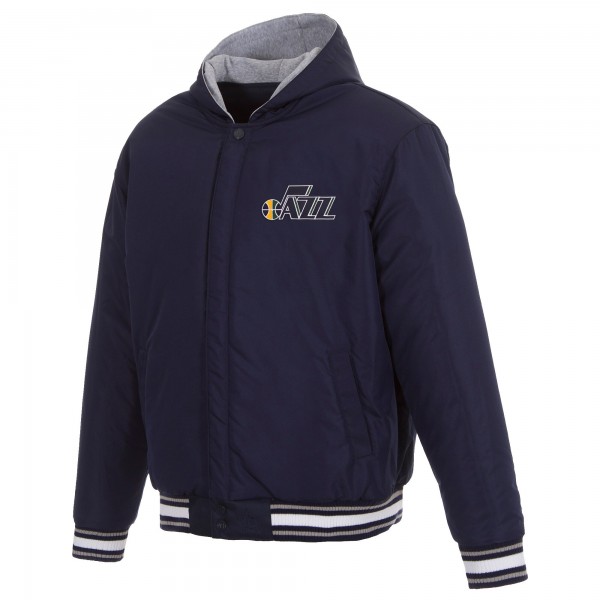 Куртка с флисовыми рукавами Utah Jazz JH Design Reversible Poly-Twill - Navy/Gray