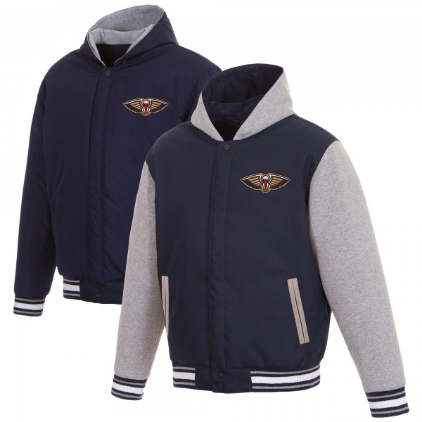 Куртка с флисовыми рукавами New Orleans Pelicans JH Design Reversible Poly-Twill - Navy/Gray