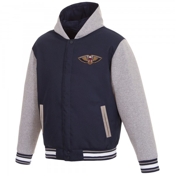 Куртка с флисовыми рукавами New Orleans Pelicans JH Design Reversible Poly-Twill - Navy/Gray