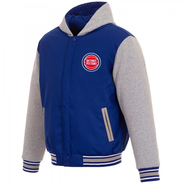 Куртка двусторонняя с флисовыми рукавами Detroit Pistons JH Design - Royal/Gray