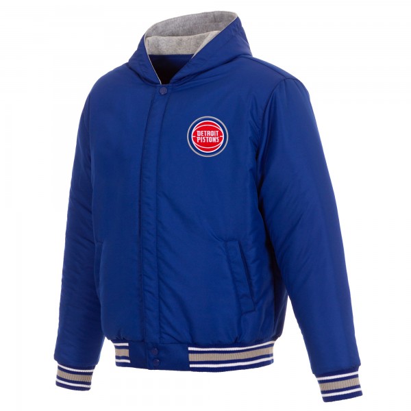 Куртка двусторонняя с флисовыми рукавами Detroit Pistons JH Design - Royal/Gray