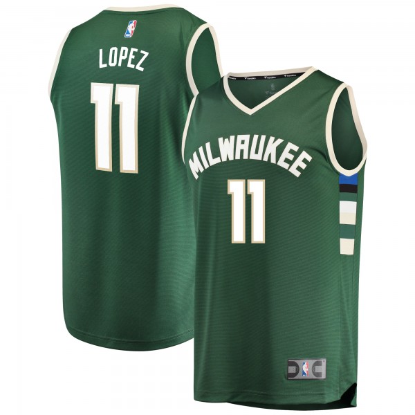 Игровая майка Brook Lopez Milwaukee Bucks Fast Break Replica Green - Icon Edition - оригинальная джерси НБА