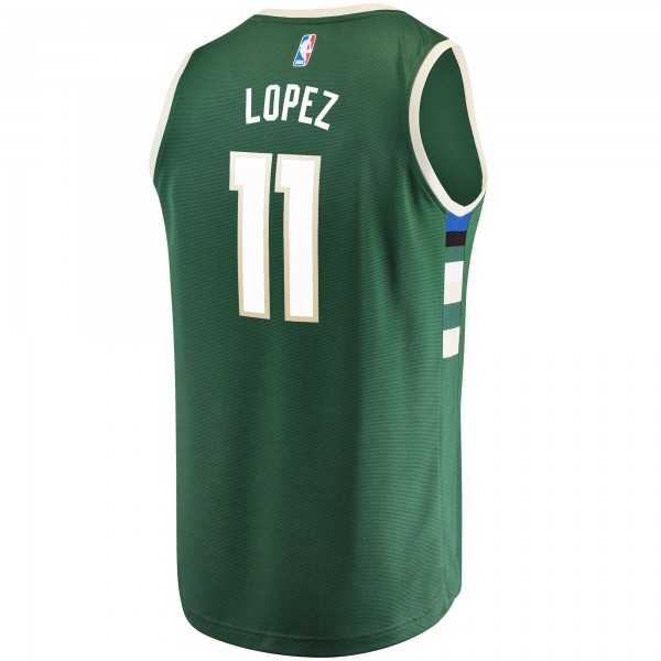 Игровая майка Brook Lopez Milwaukee Bucks Fast Break Replica Green - Icon Edition - оригинальная джерси НБА
