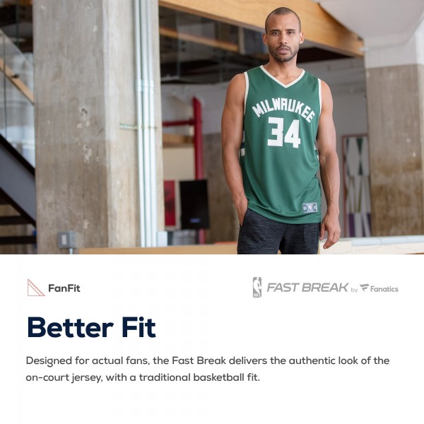 Игровая майка Brook Lopez Milwaukee Bucks Fast Break Replica Green - Icon Edition - оригинальная джерси НБА