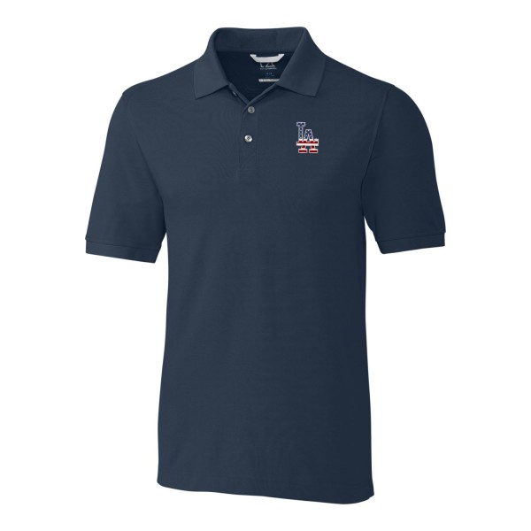 Los Angeles Dodgers Cutter & Buck Navy Americana Advantage Polo