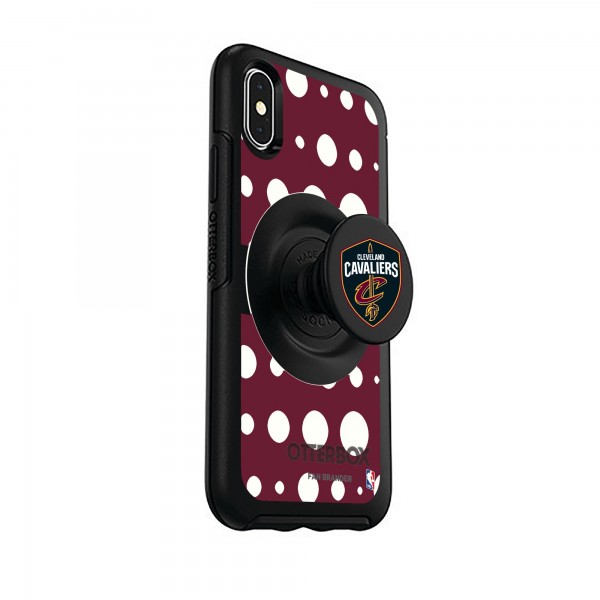 Чехол на телефон Cleveland Cavaliers OtterBox Otter+Pop PopSocket Polka Dot iPhone