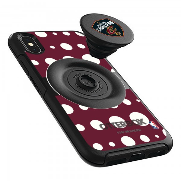 Чехол на телефон Cleveland Cavaliers OtterBox Otter+Pop PopSocket Polka Dot iPhone
