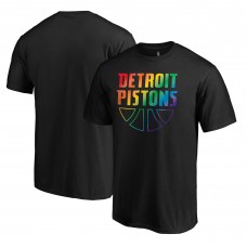 Detroit Pistons Black Team Pride Wordmark T-Shirt