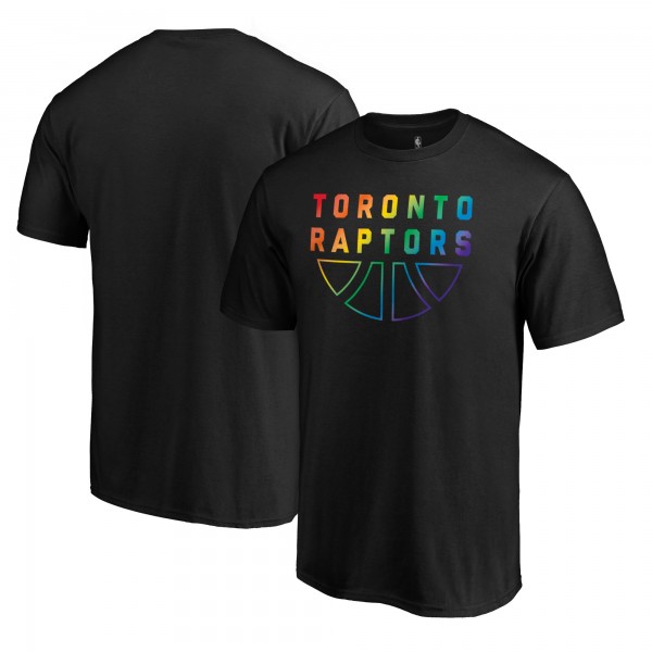 Toronto Raptors Black Team Pride Wordmark T-Shirt