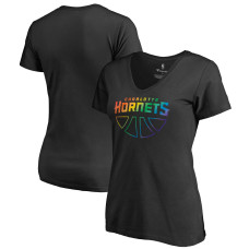 Женская футболка Charlotte Hornets Black Team Pride Wordmark V-Neck