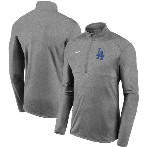 Кофта на короткой молнии Los Angeles Dodgers Nike Team Logo Element Performance - Gray