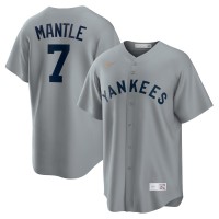 Джерси New York Yankees Mickey Mantle Nike Gray Road Cooperstown Collection Player