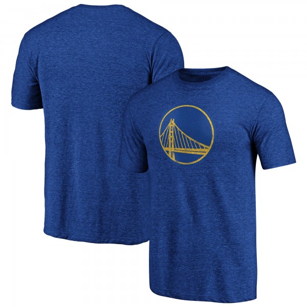 Golden State Warriors Royal Distressed Primary Logo Tri-Blend T-Shirt