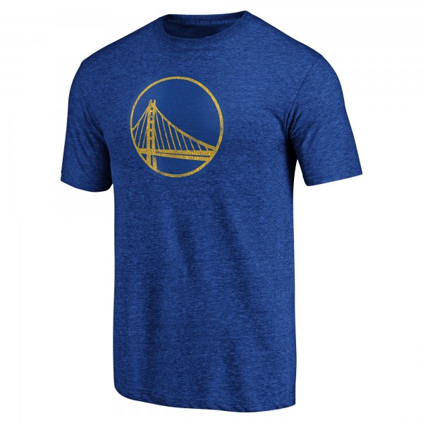 Golden State Warriors Royal Distressed Primary Logo Tri-Blend T-Shirt