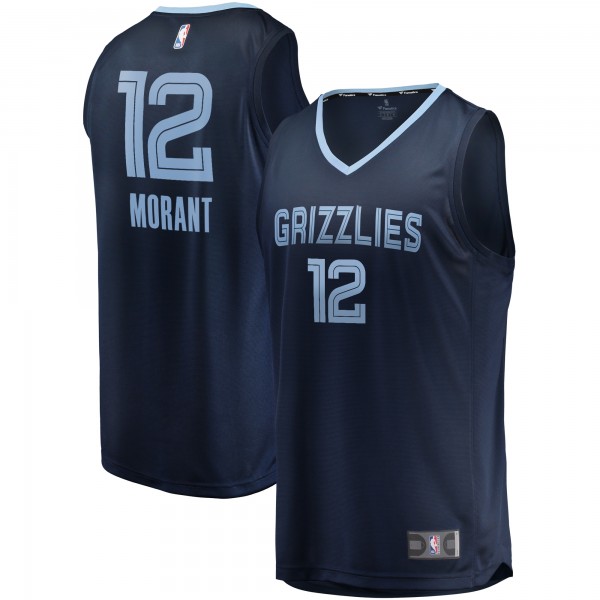 Игровая майка Ja Morant Memphis Grizzlies2019/20 Fast Break Replica Navy - Icon Edition - оригинальная джерси НБА
