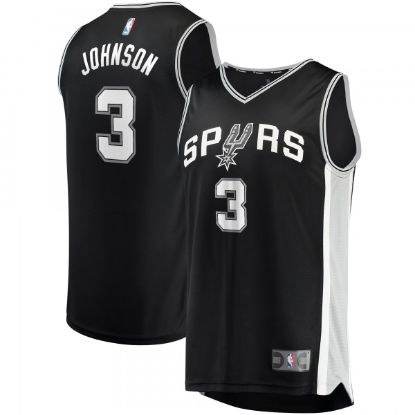 Игровая майка Keldon Johnson San Antonio Spurs Fast Break Replica Black - Icon Edition - оригинальная джерси НБА