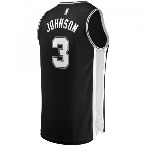 Игровая майка Keldon Johnson San Antonio Spurs Fast Break Replica Black - Icon Edition - оригинальная джерси НБА