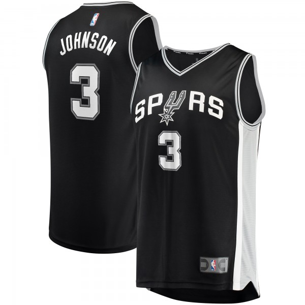 Детская игровая майка Keldon Johnson San Antonio Spurs Fast Break Replica Black - Icon Edition - баскетбольная джерси NBA