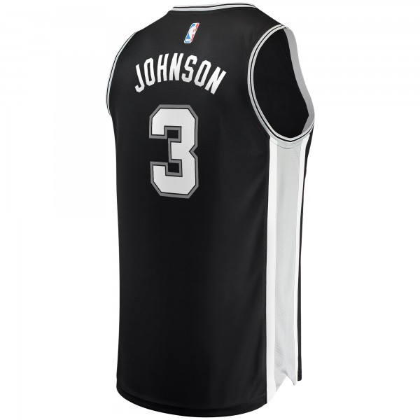 Детская игровая майка Keldon Johnson San Antonio Spurs Fast Break Replica Black - Icon Edition - баскетбольная джерси NBA