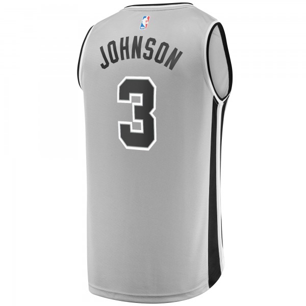 Детская игровая майка Keldon Johnson San Antonio Spurs Fast Break Replica Silver - Statement Edition - баскетбольная джерси NBA